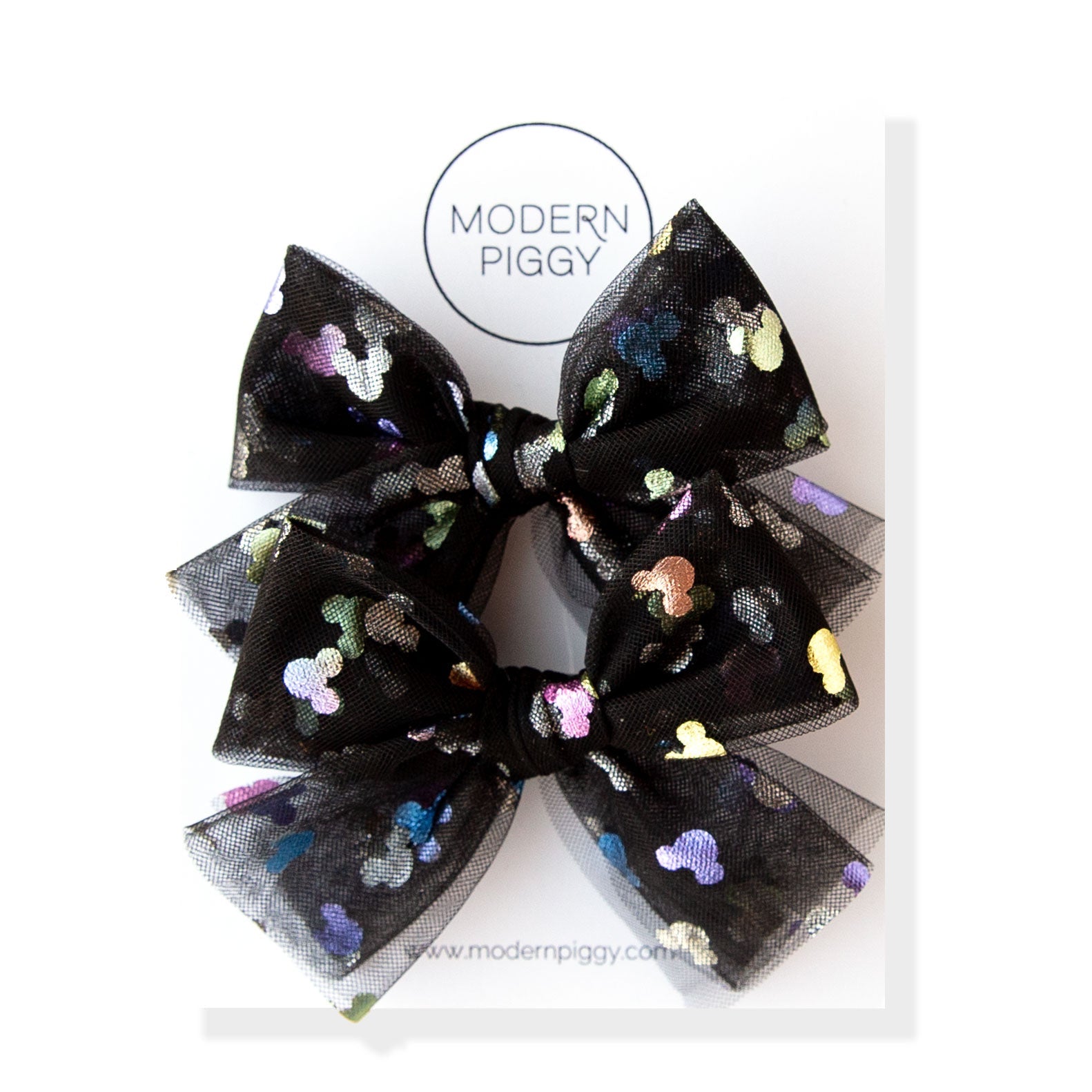 Bibbidi Bobbidi - Black | Tulle Bow - Pigtail Set