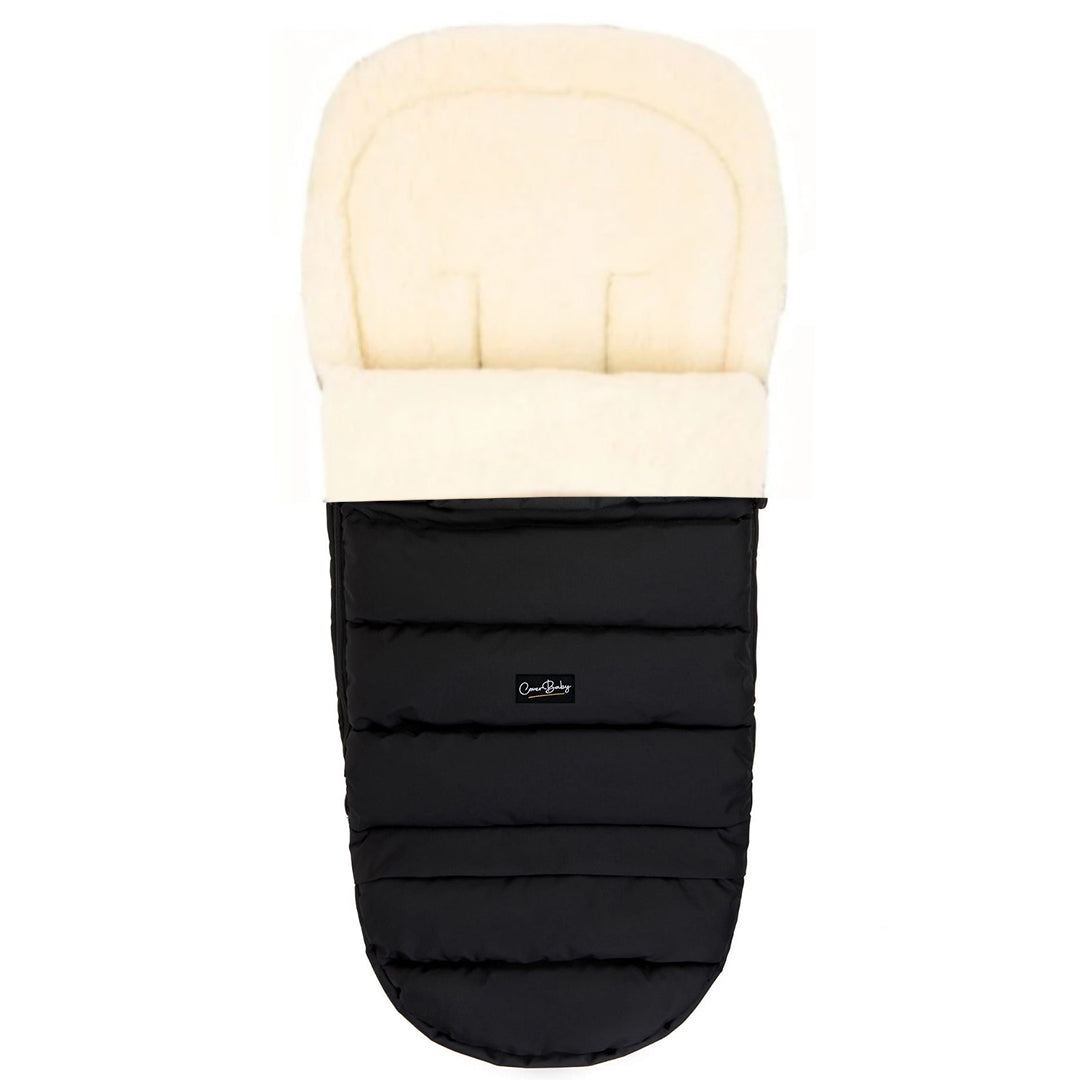 Black Arctic Organic Wool Adjustable Footmuff