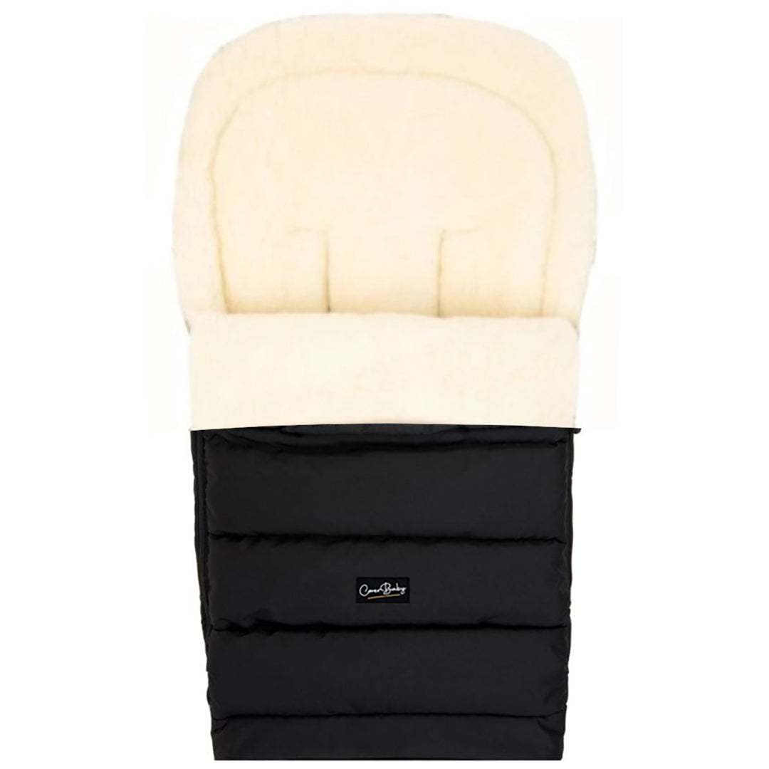 Black Arctic Organic Wool Adjustable Footmuff