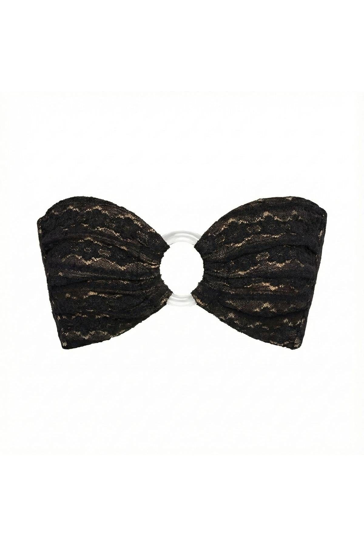 Black Daisy Lace Tori Ties Bandeau Bikini Top