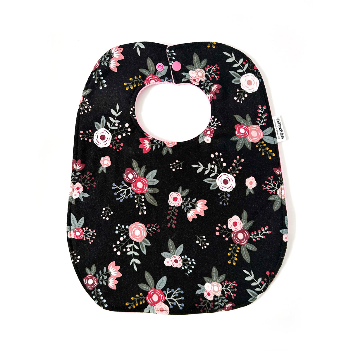 Black Floral Baby Bib