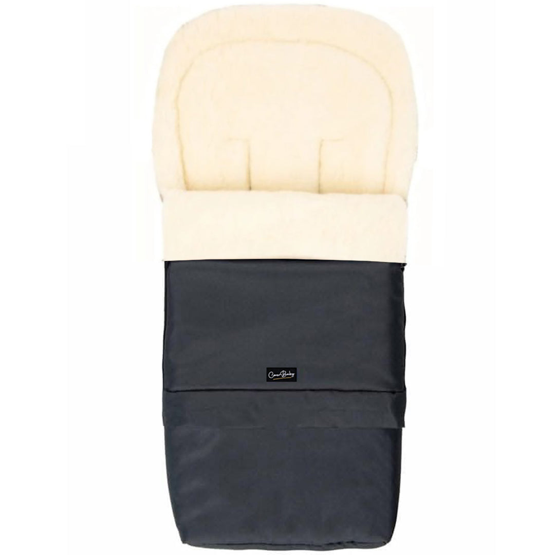 Black Graphite Organic Wool Adjustable Footmuff