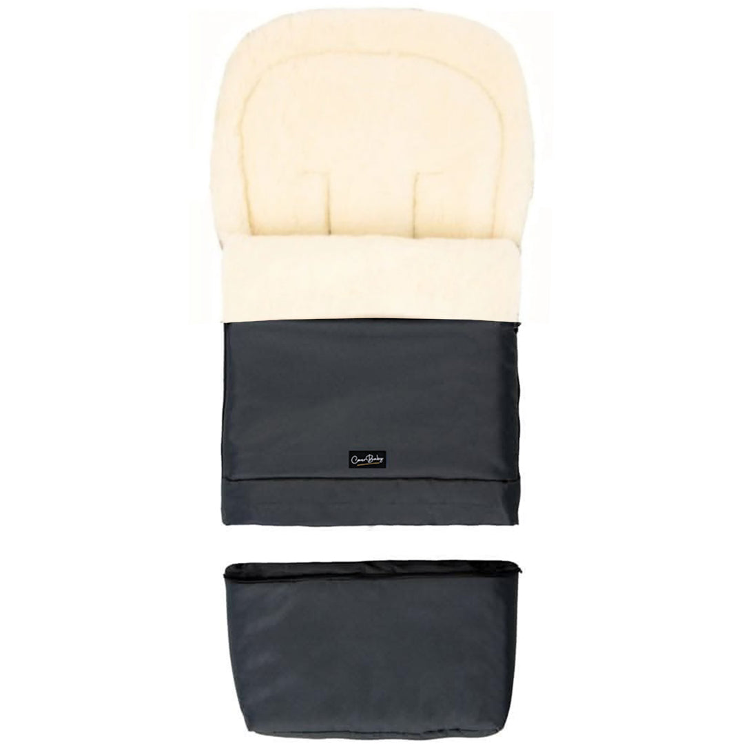 Black Graphite Organic Wool Adjustable Footmuff