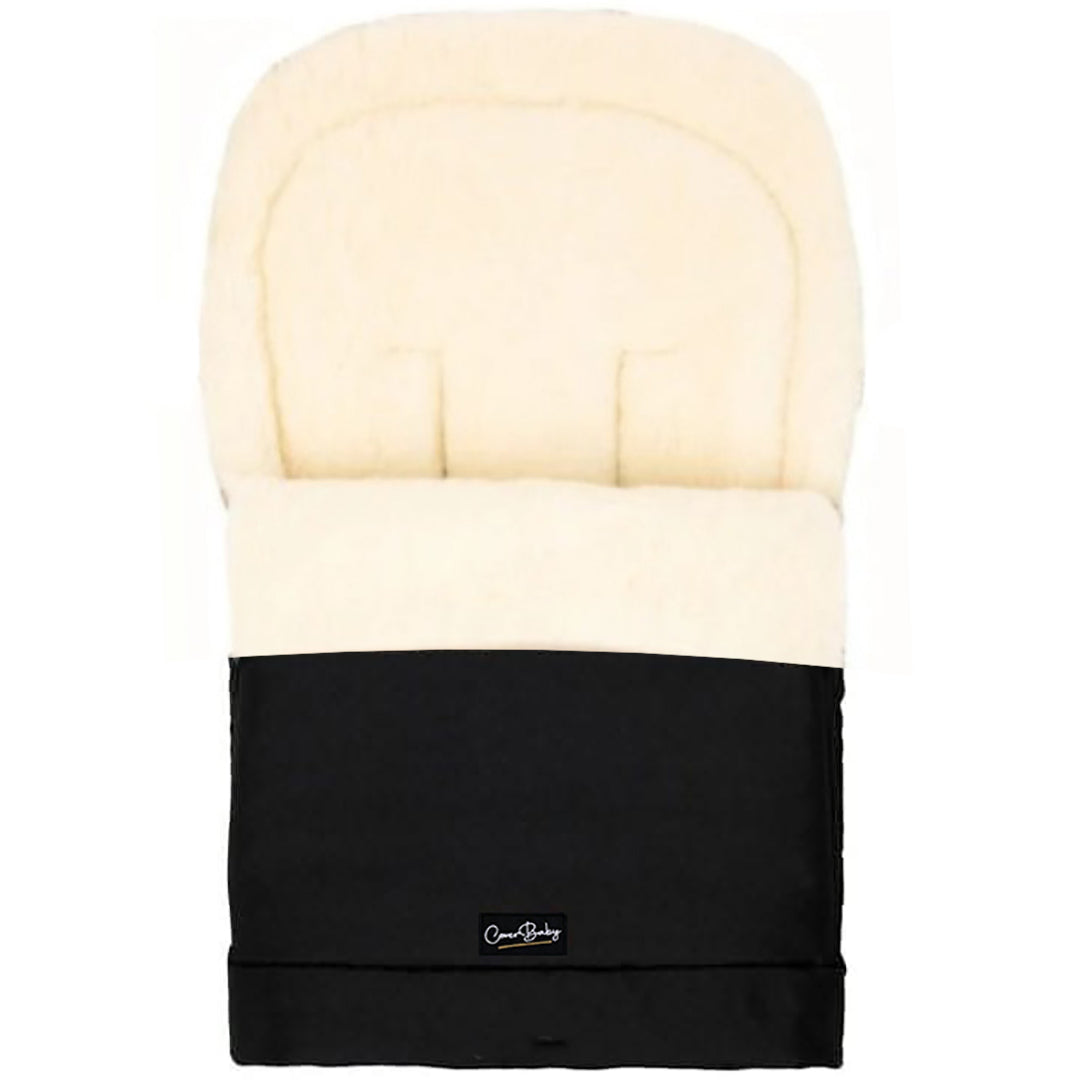 Black Organic Wool Adjustable Footmuff