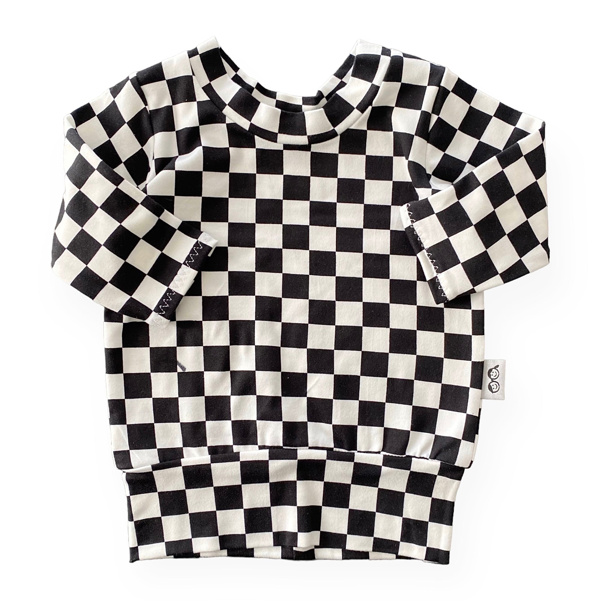 Black Retro Checkered Lounge Top