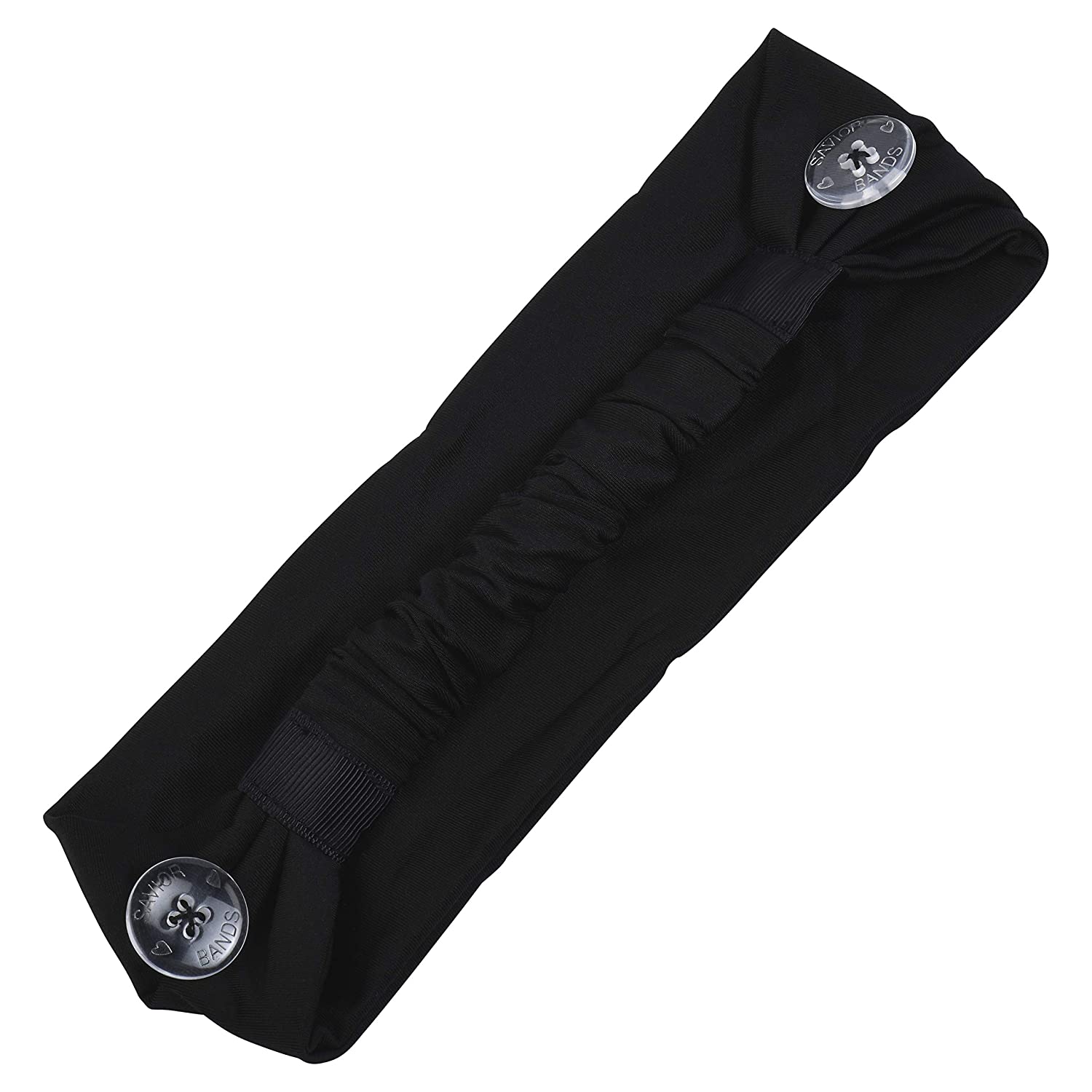 Black Savior Mask Headbands With Buttons For Masks