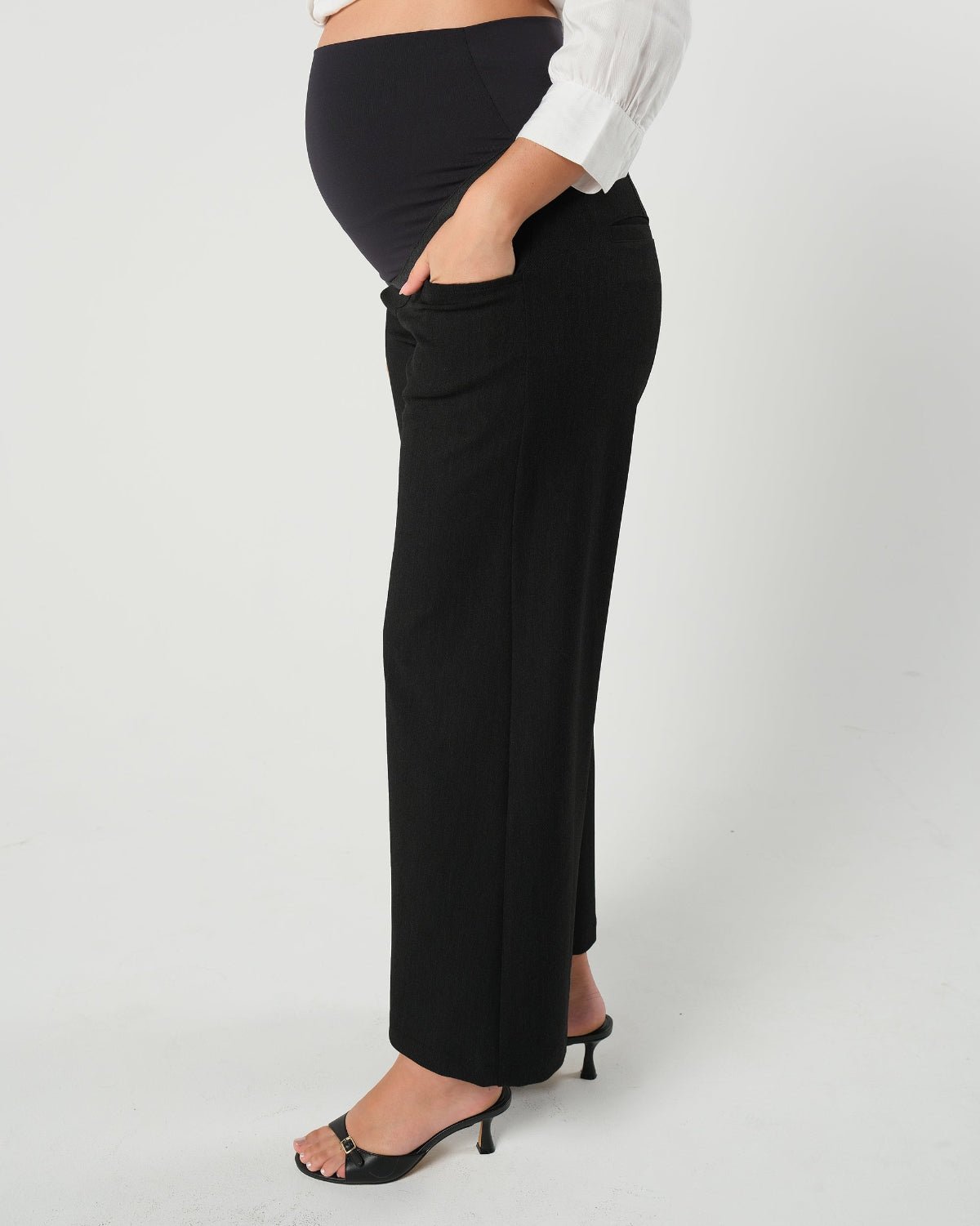 Nathalie Wide Leg Black Maternity Trouser (regular & Petite)