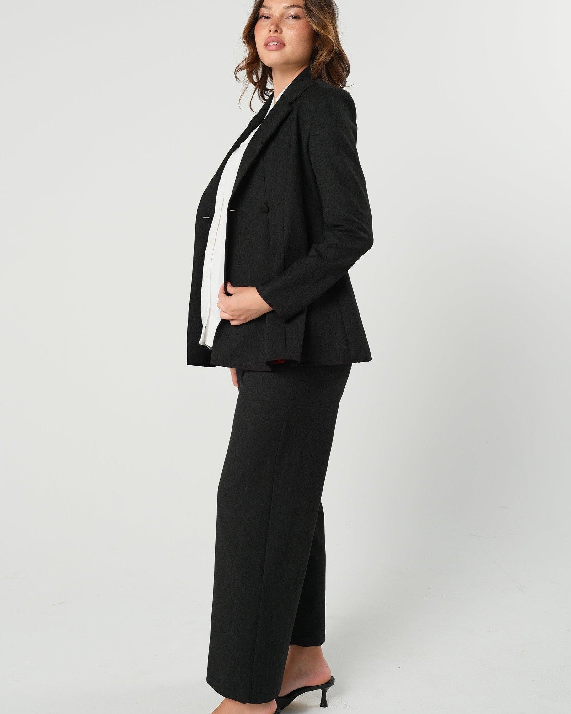 Nathalie Wide Leg Black Maternity Trouser (regular & Petite)