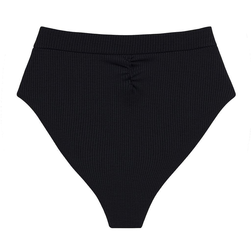 Black Rib Added Coverage Paulina Bikini Bottom