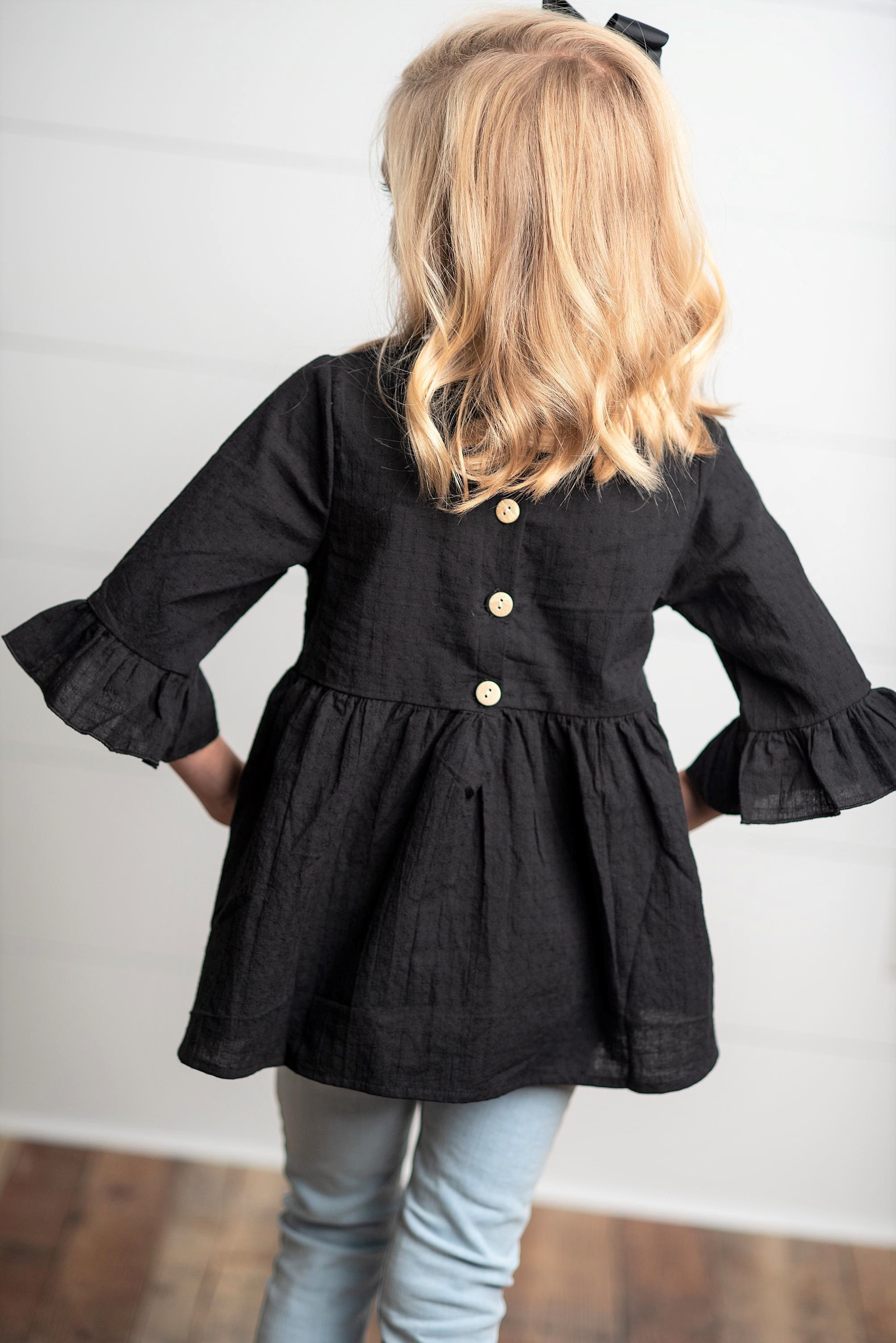 Black Ruffle Shirt