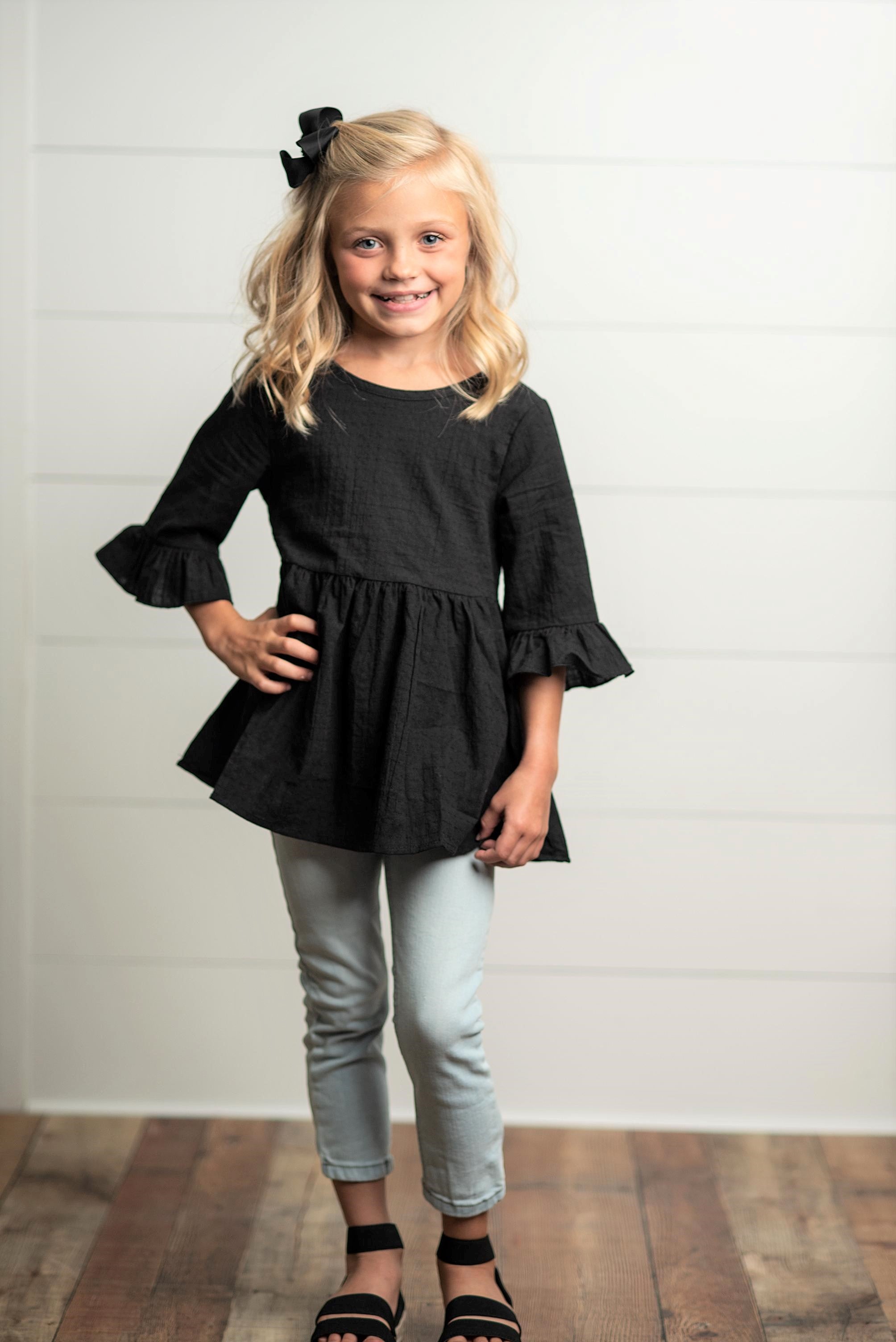 Black Ruffle Shirt