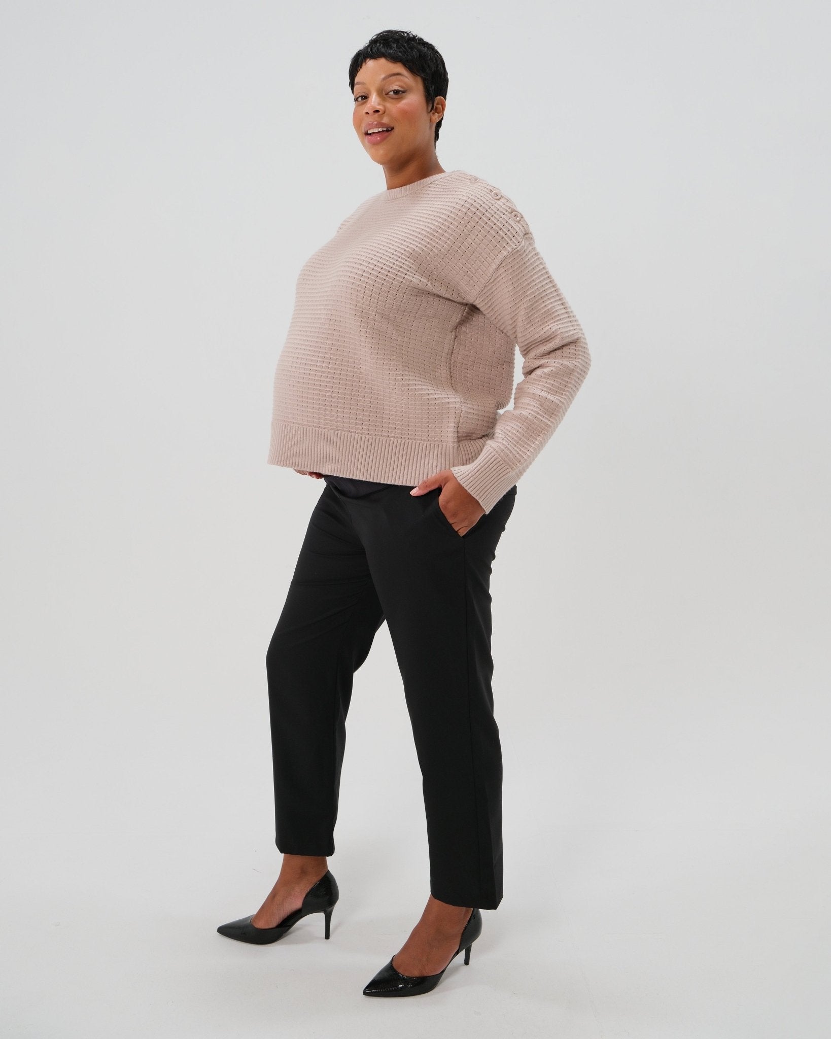 Elizabeth Under Belly Maternity Pants, All-season Wool