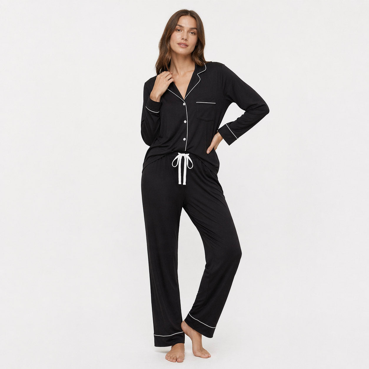 Tencel Modal Long Sleeve Pajama Set