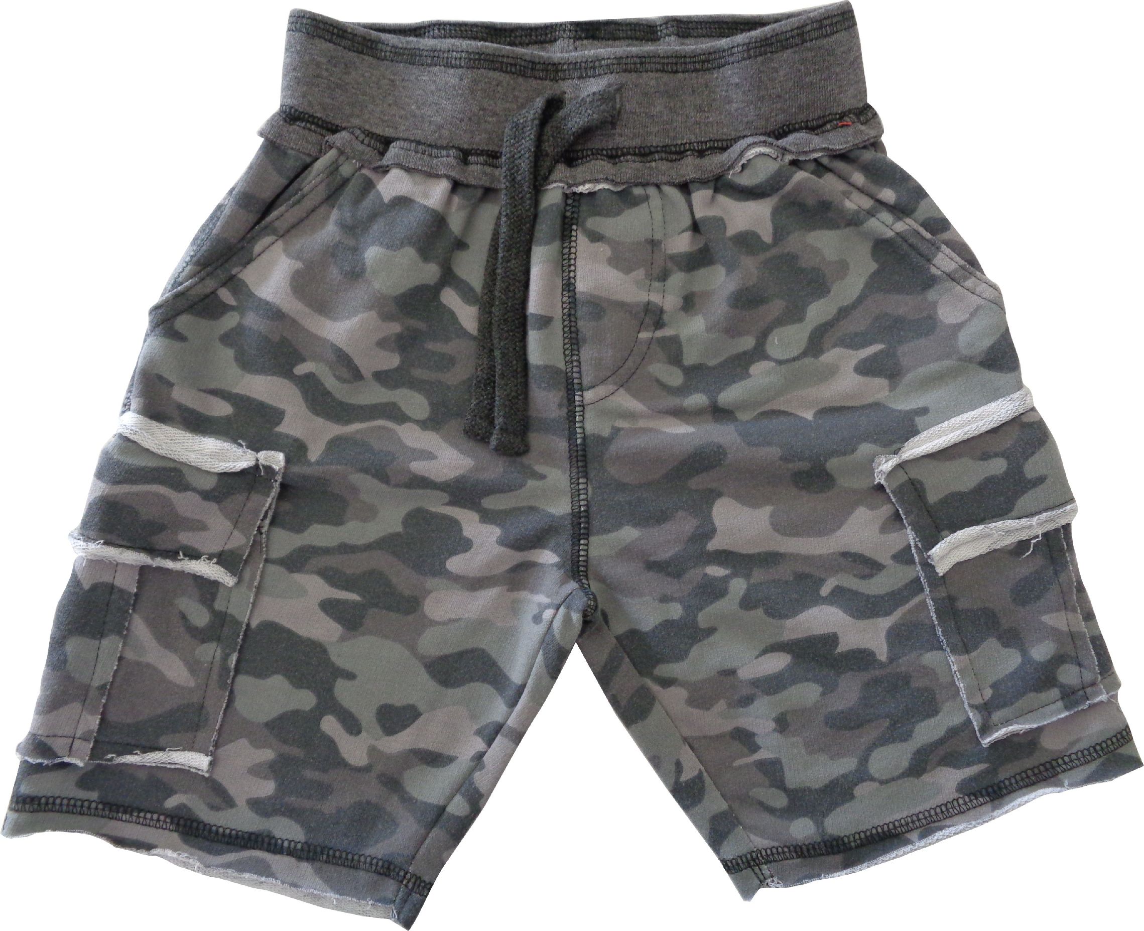 Kids Camo Cargo Shorts - Black Camo