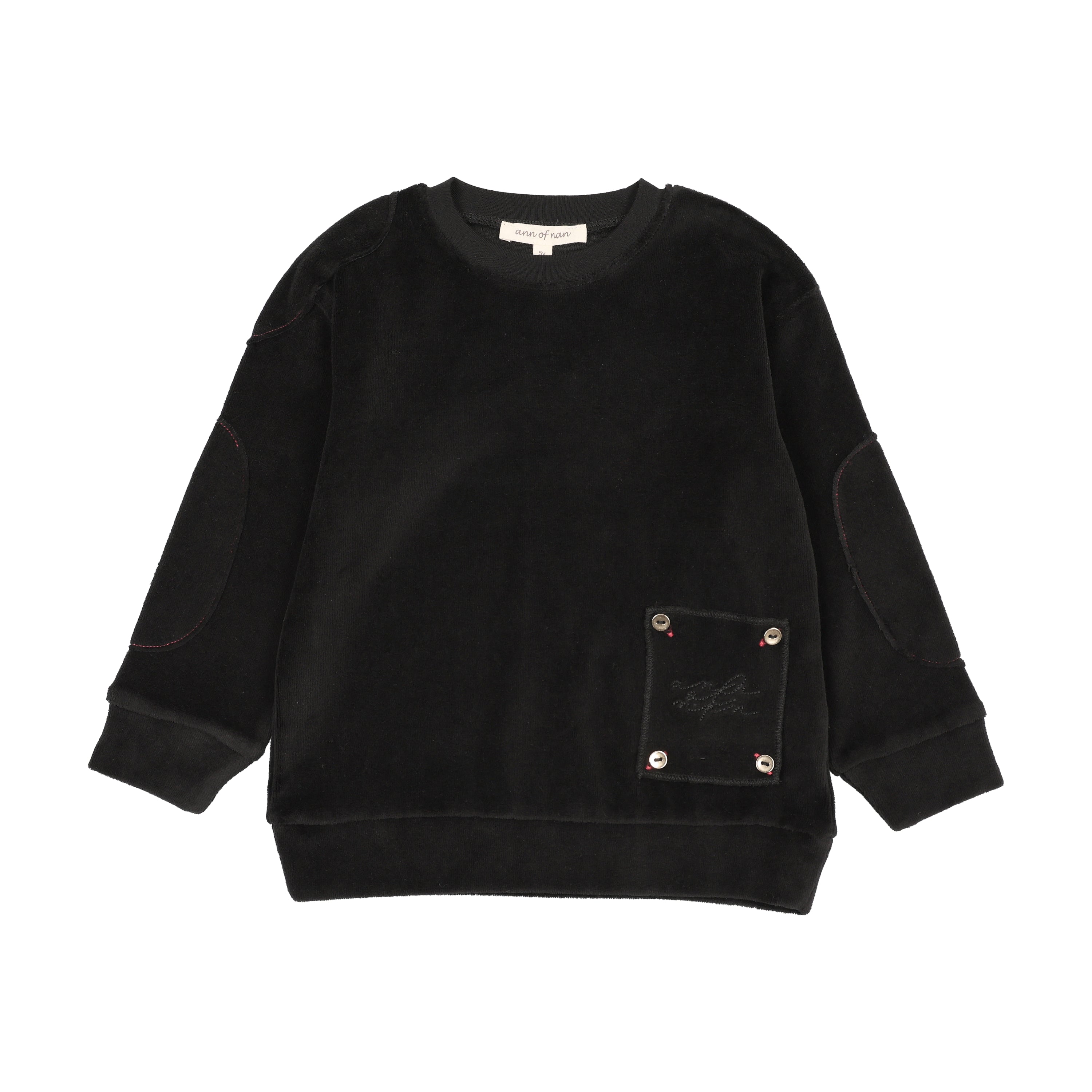 Ann Of Nan Boys Black Velour Top