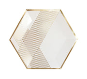 Blanc - White Striped Premium Large Paper Plates