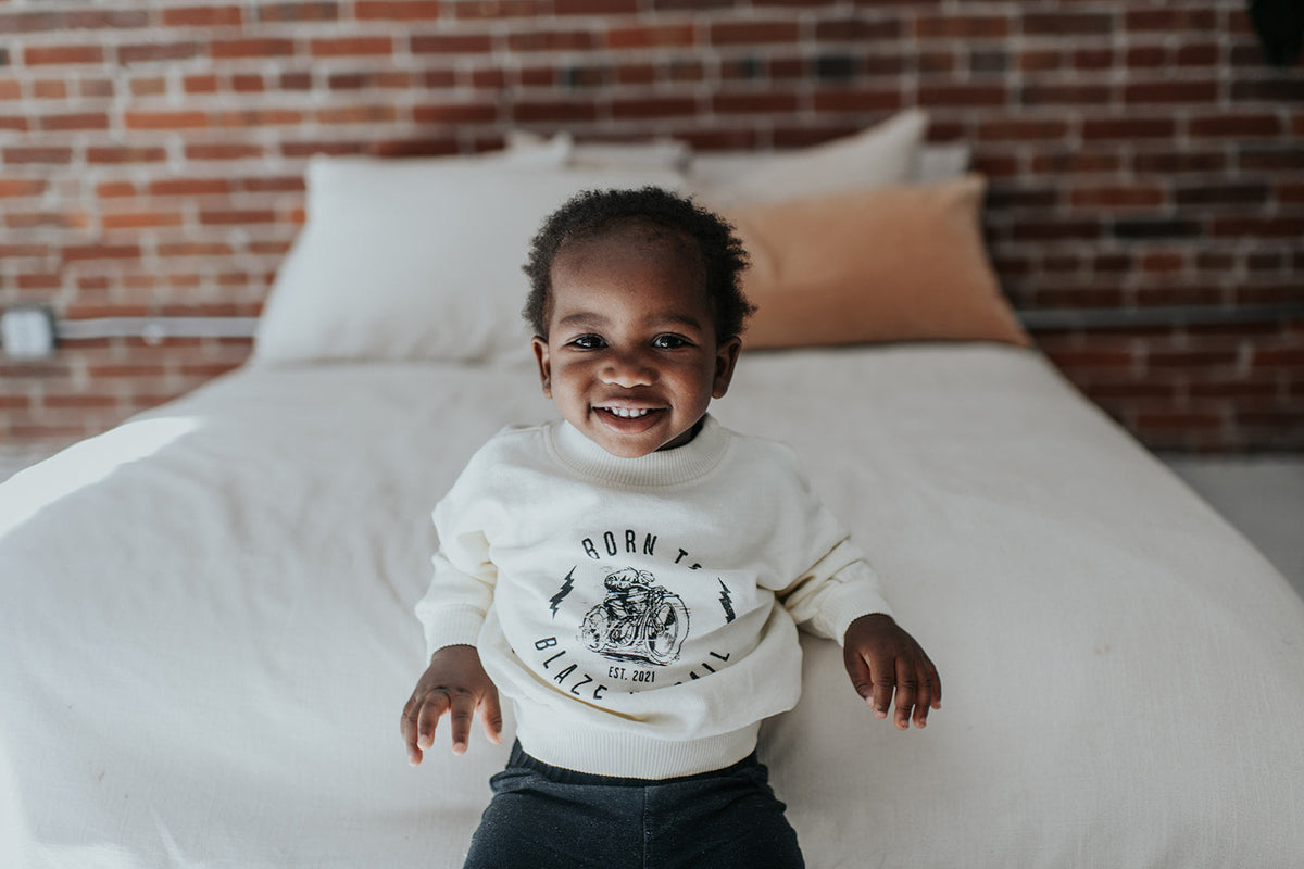 Legacy Sweatshirt | Motorcycle On Antique White