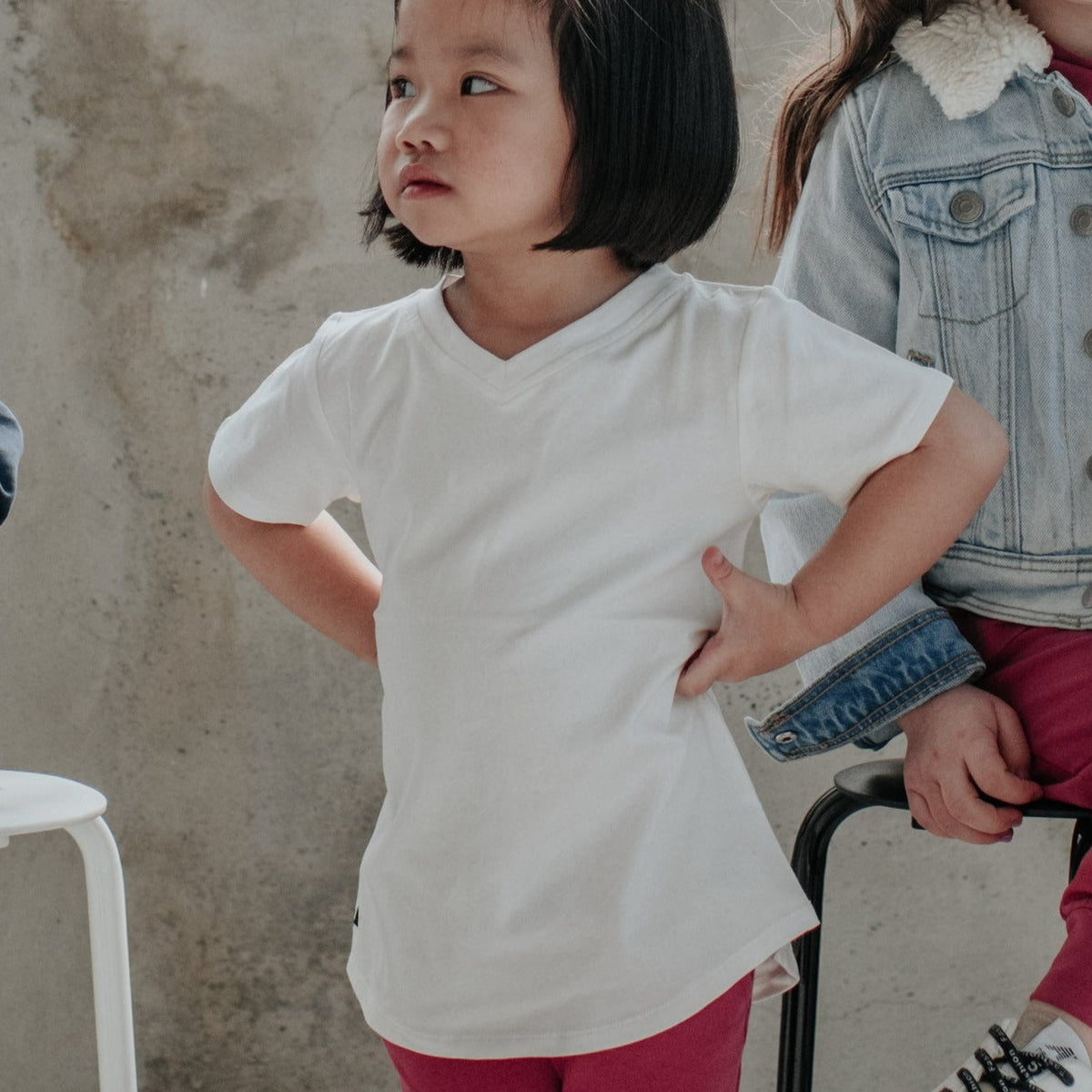 V-neck Signature Tee | Pure White