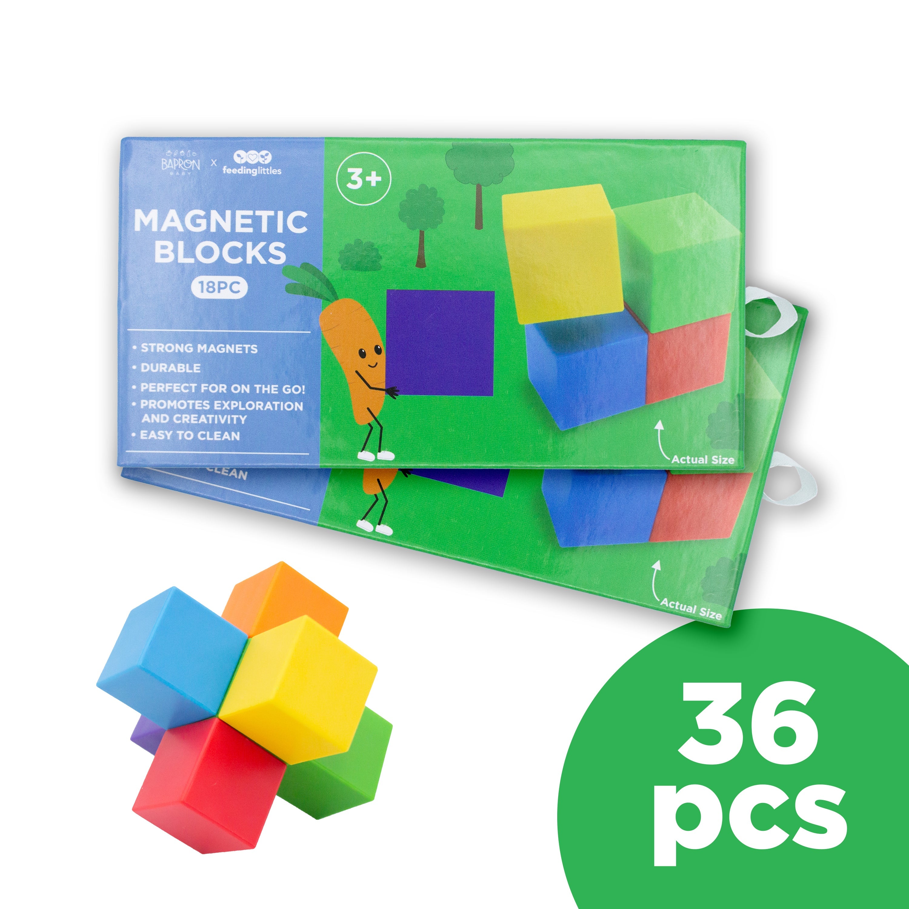 Bapronbaby 18pc Magnetic Blocks (ages 3+)