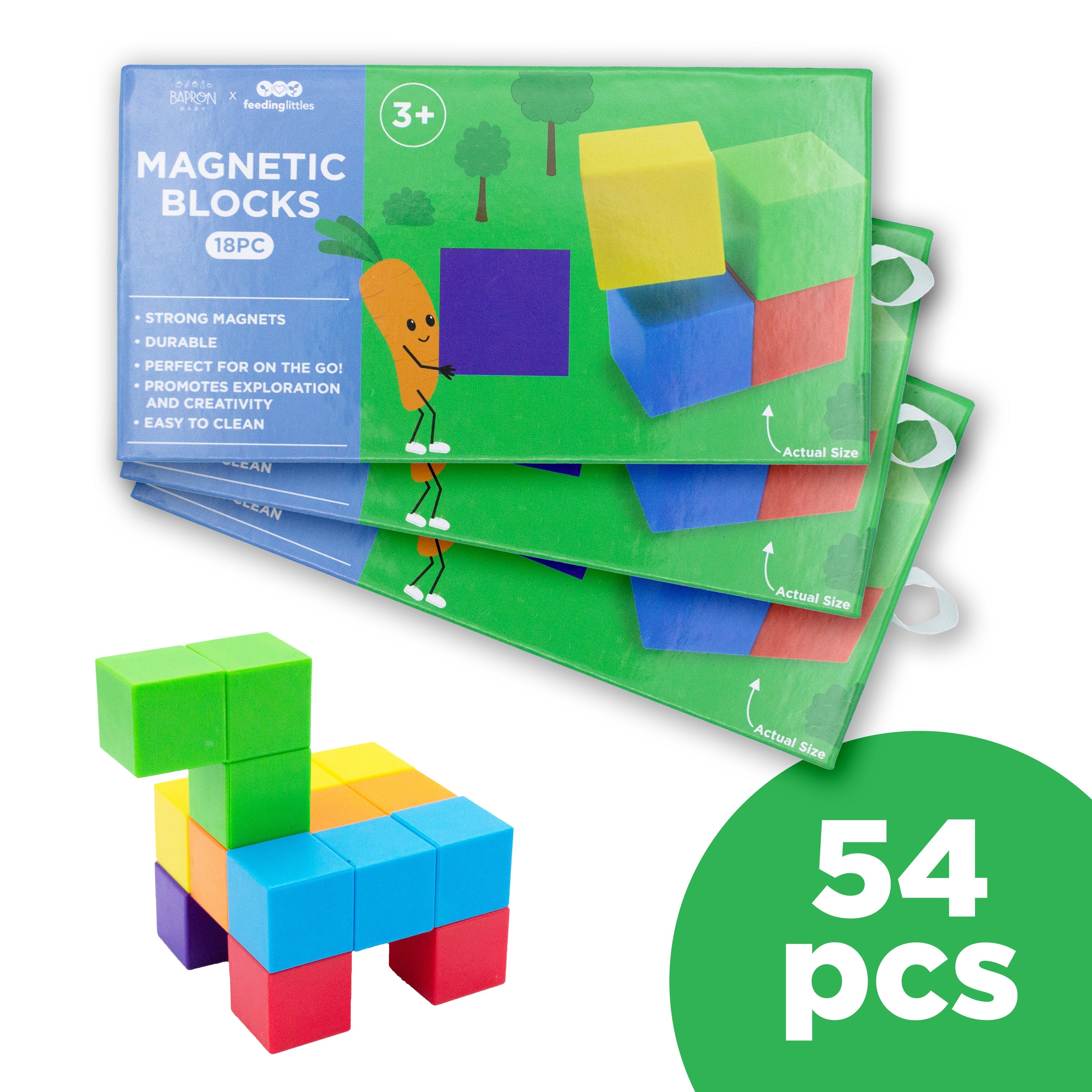 Bapronbaby 18pc Magnetic Blocks (ages 3+)