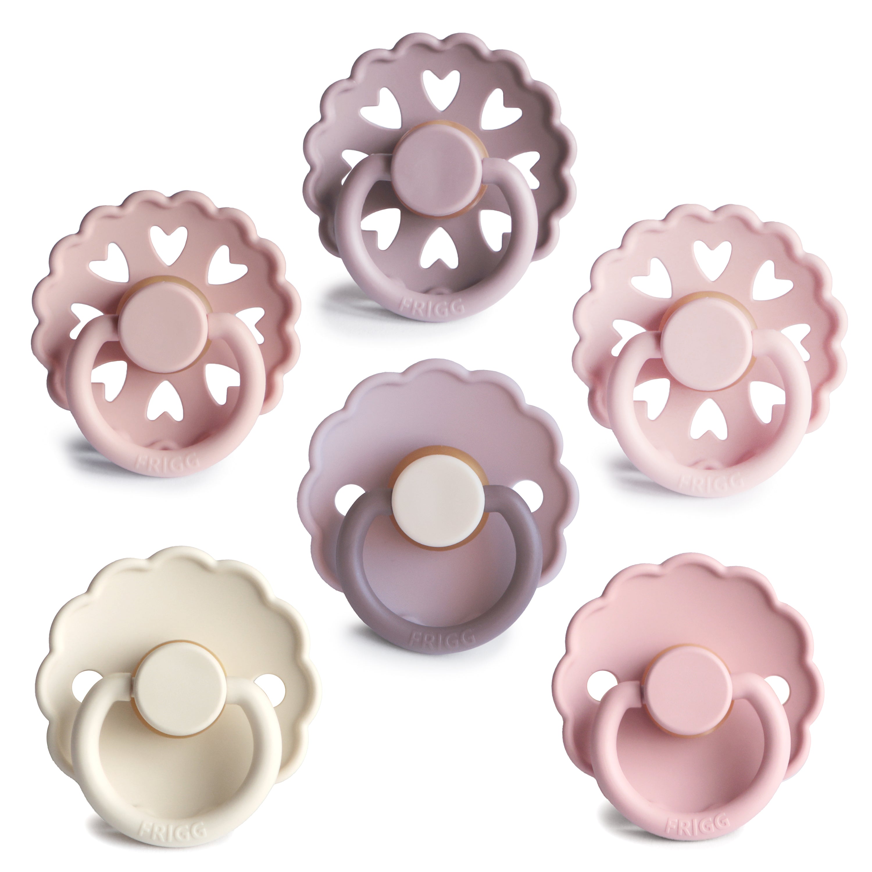 Frigg Natural Rubber Blooming Love Pacifier 6-pack