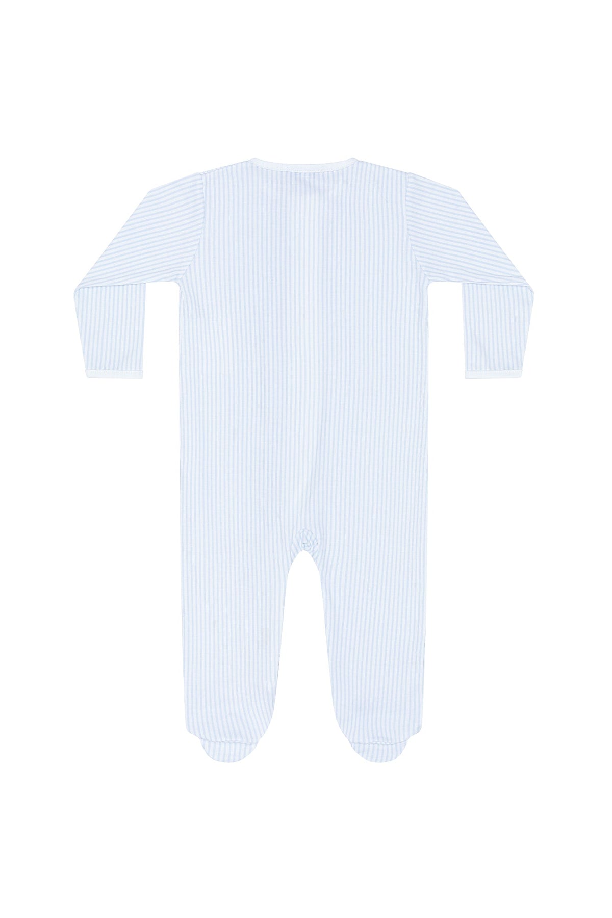 Blue Classic Stripes Zipper Footie