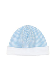 Blue Gingham Baby Hat