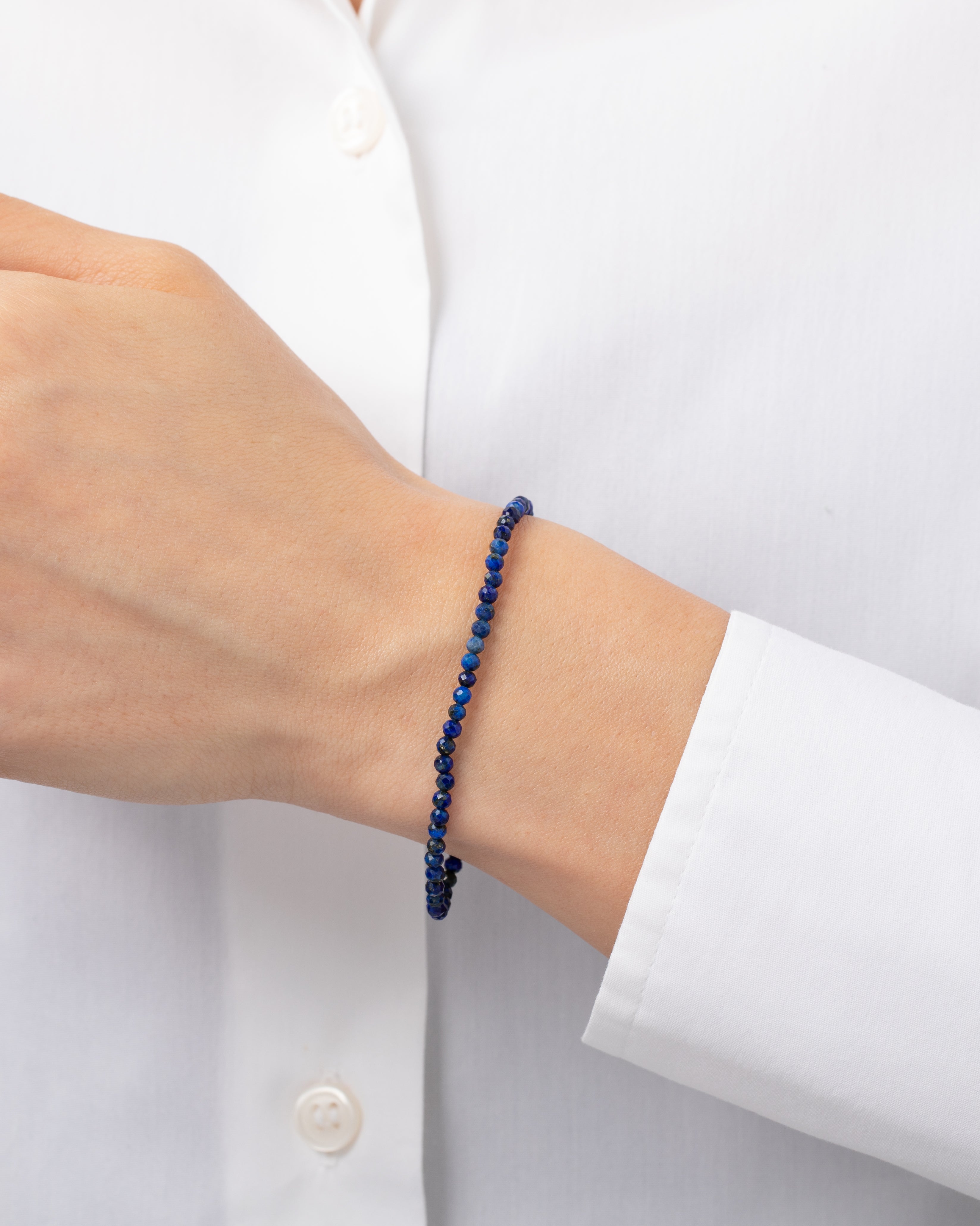 Blue Lapis Bead Bracelet