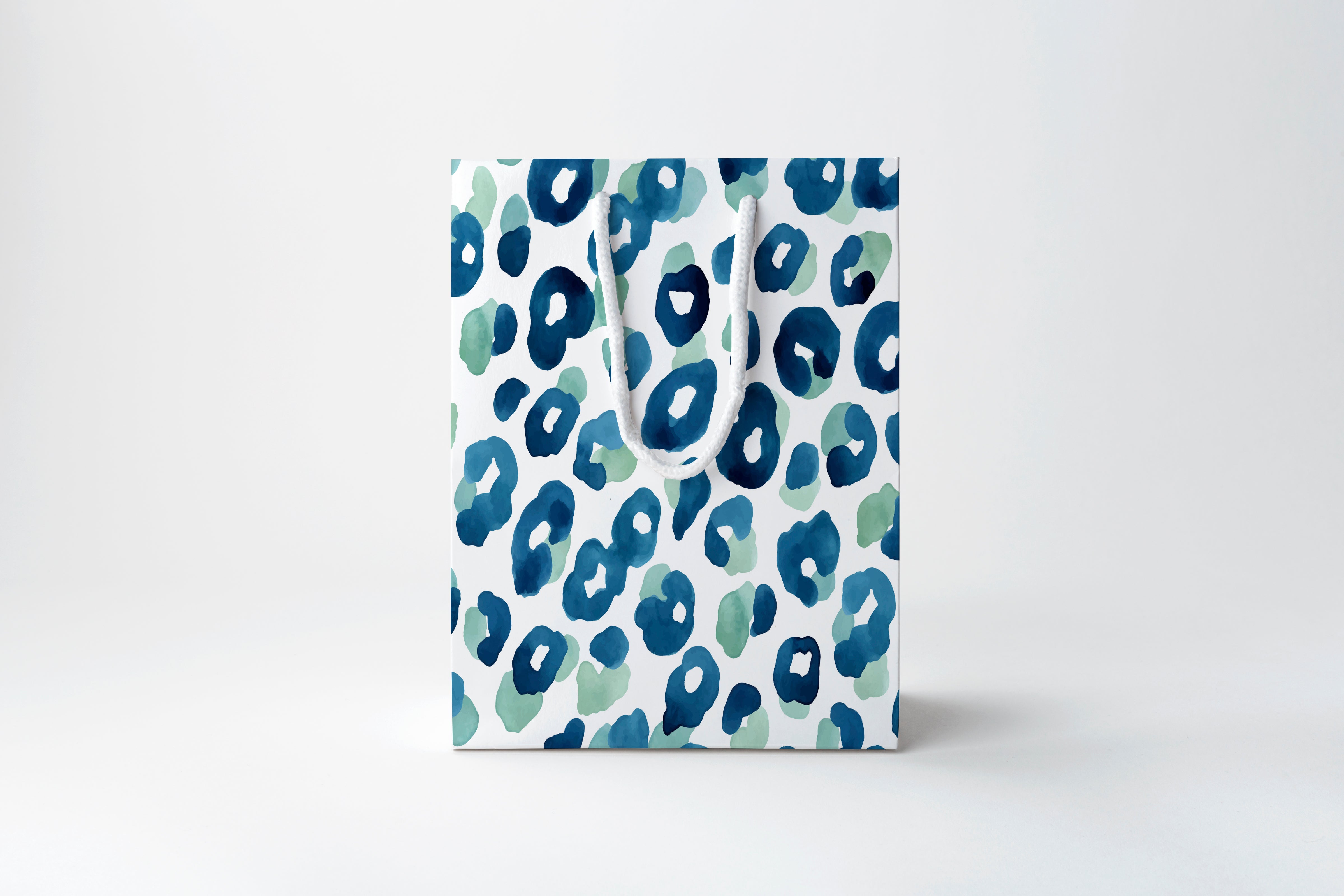 Blue Leopard Print Gift Bag | Luxury Gift Bag By Josil Paperie