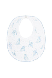 Blue Puppy Love Print Bib