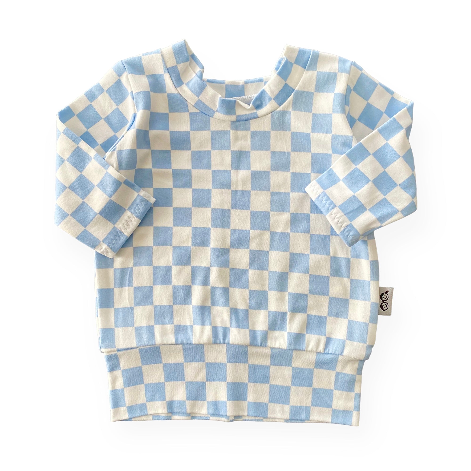 Blue Retro Checkered Lounge Top