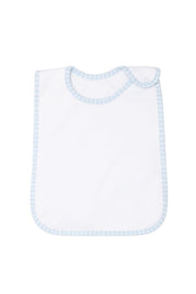 Blue Gingham Feeding Bib