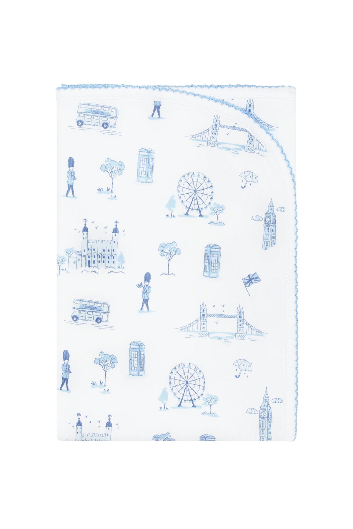 Blue London Toile Receiving Blanket