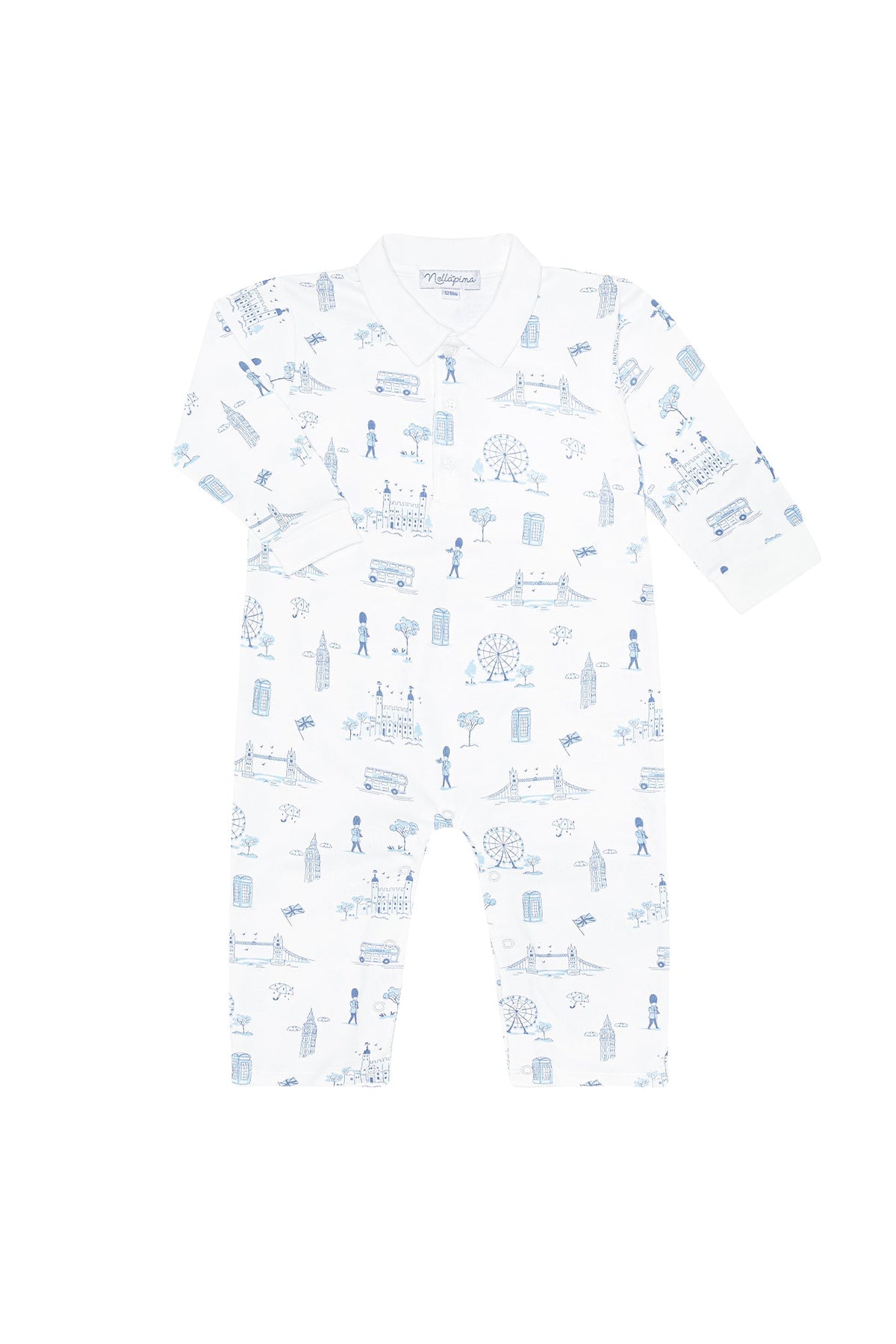 Blue London Toile Romper Ls