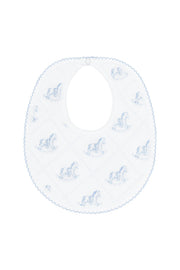 Blue Rocking Horse Bib