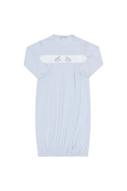 Blue Rocking Horse Embroidered Gown