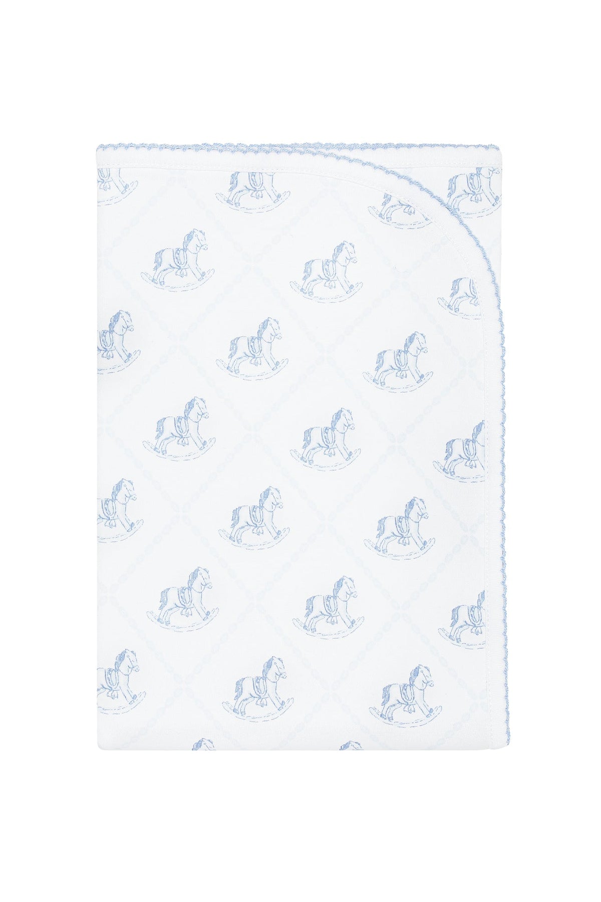 Blue Rocking Horse Receiving Blanket