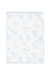 Blue Safari Receiving Blanket