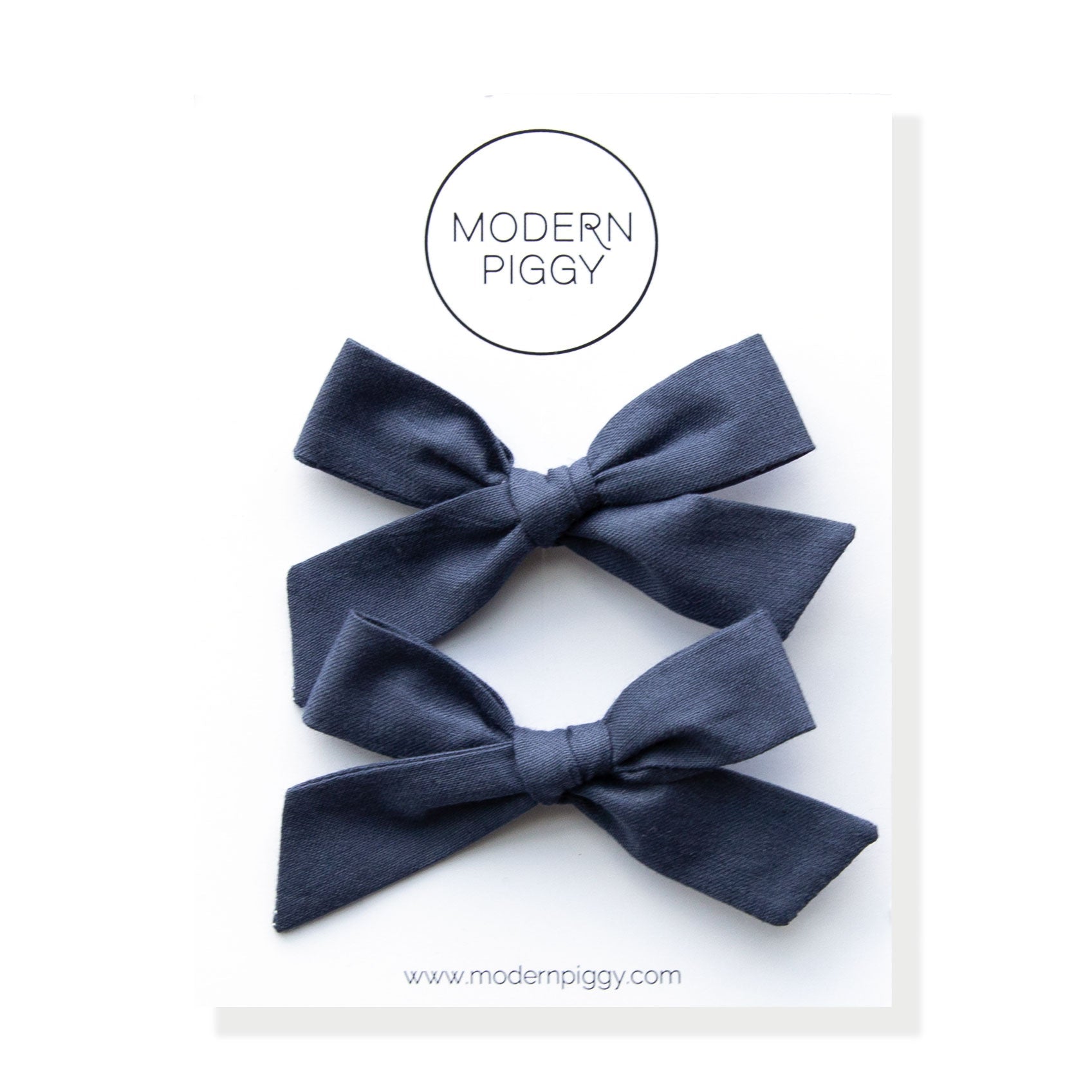 Blueberry | Pigtail Set - Hand-tied Bow