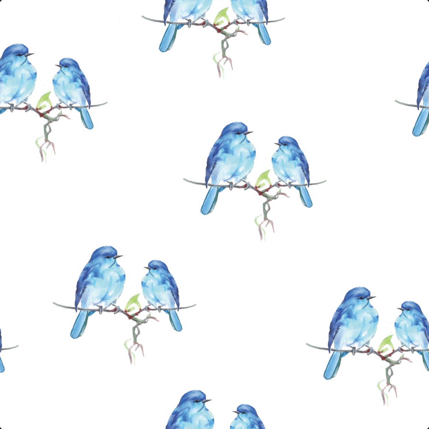 Bluebirds Of Happiness Swaddle Blanket