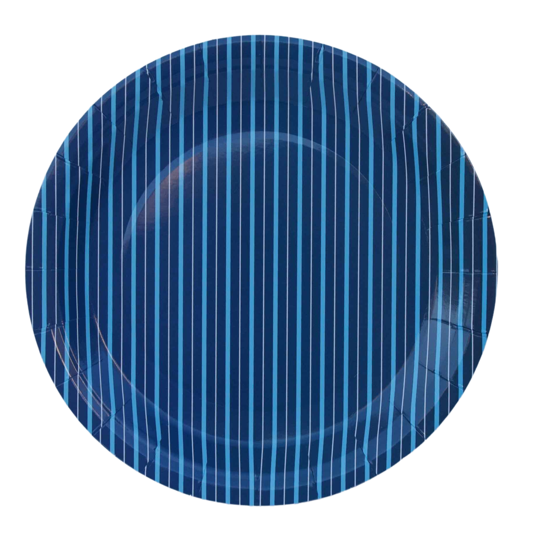 Navy Blue Fine Stripes Plates (set Of 8)