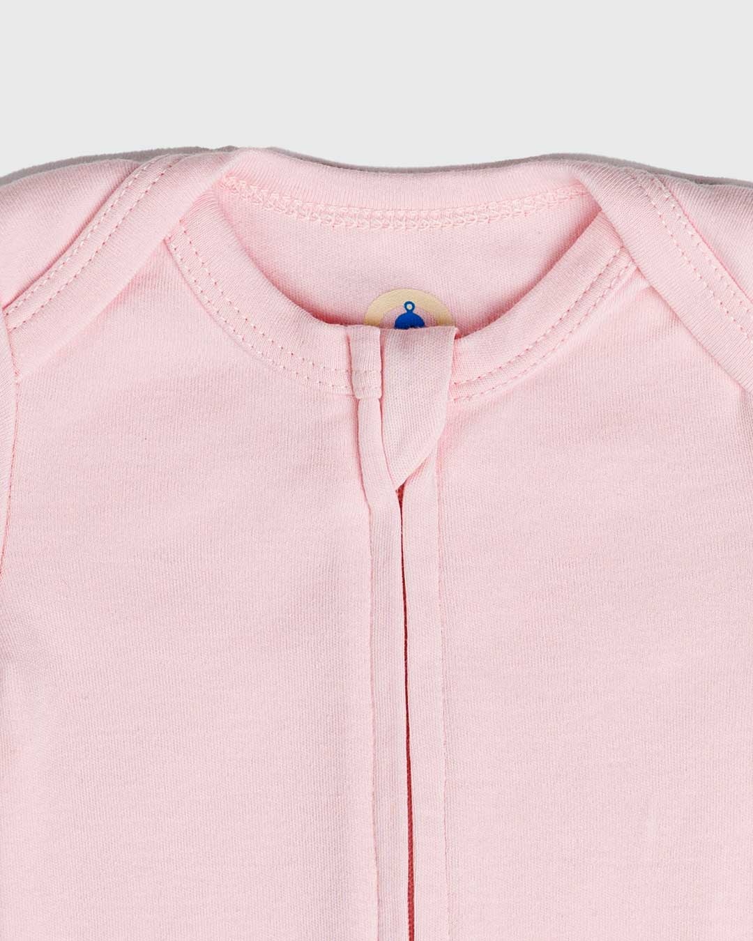 Long Sleeve Zipper Bodysuit In Blush, 3-6m