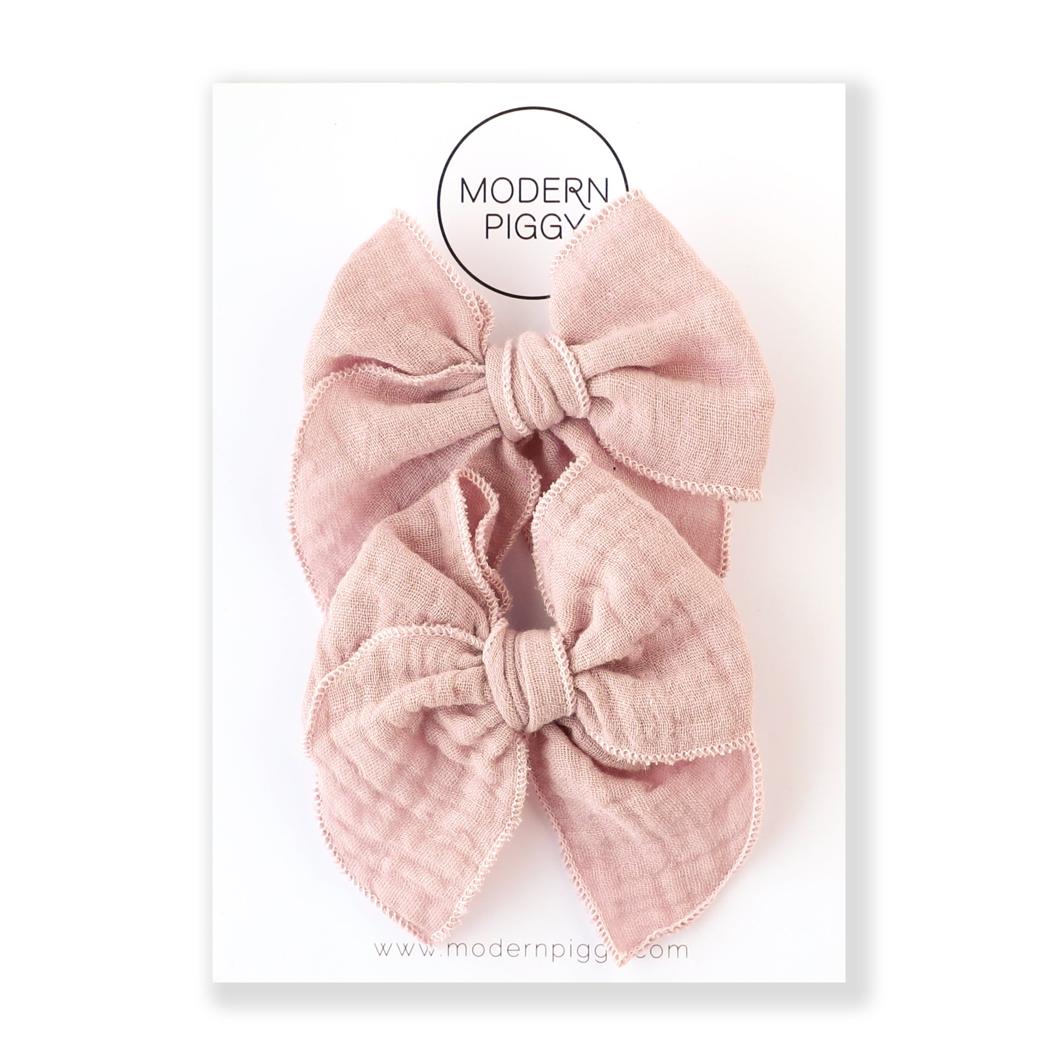 Blush | Pigtail Set - Gauze Petite Party Bow