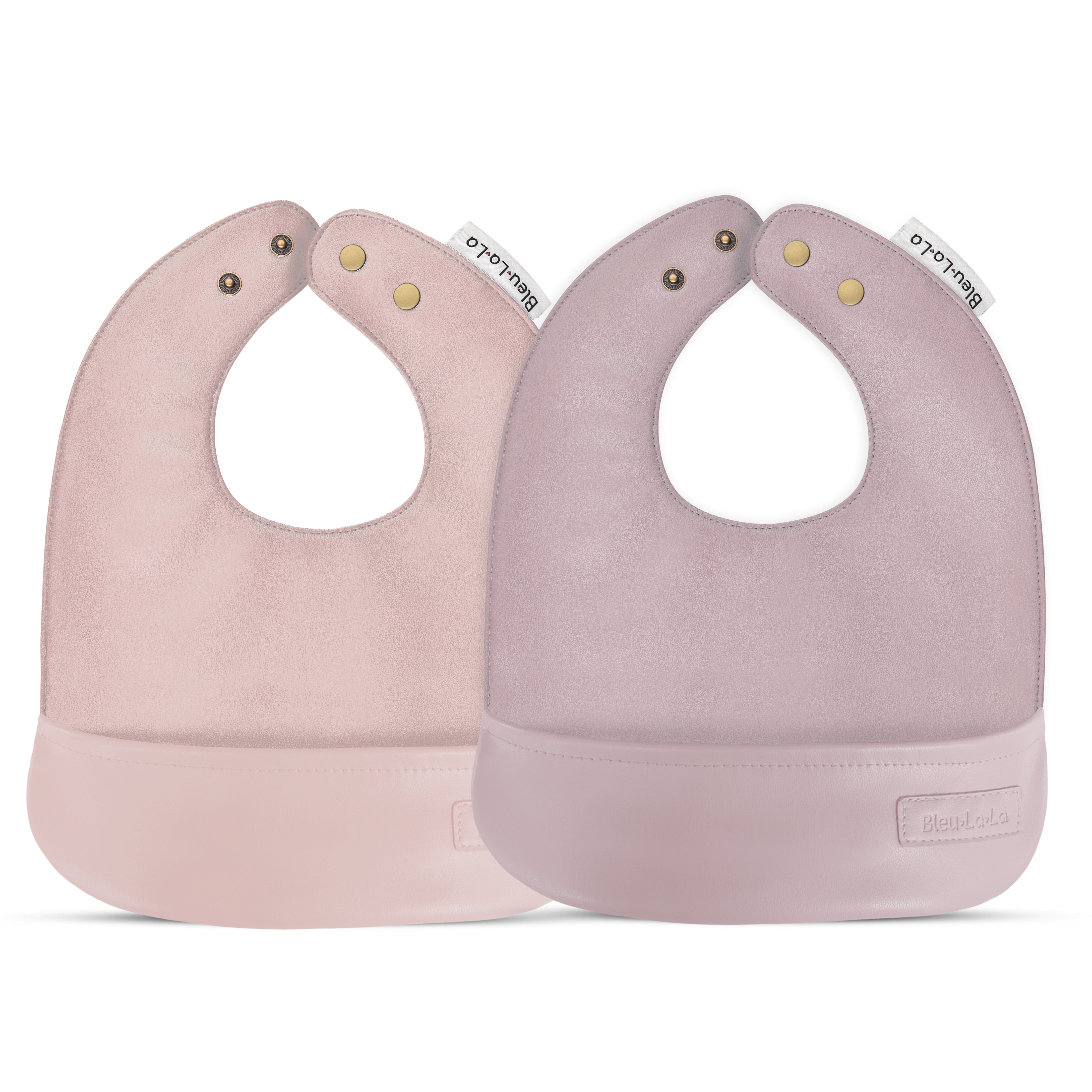 Classic - Set Of Soft Vegan Leather Easy Clean Bibs 0-12 Months By Bleu La La