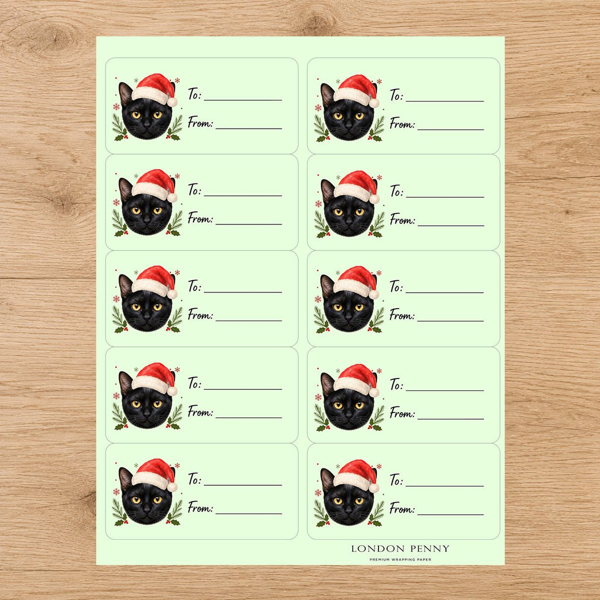 Bombay Santa Paws Gift Tag Sticker Sheet