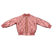 Girls Bomber Jacket In Rose Sparkles