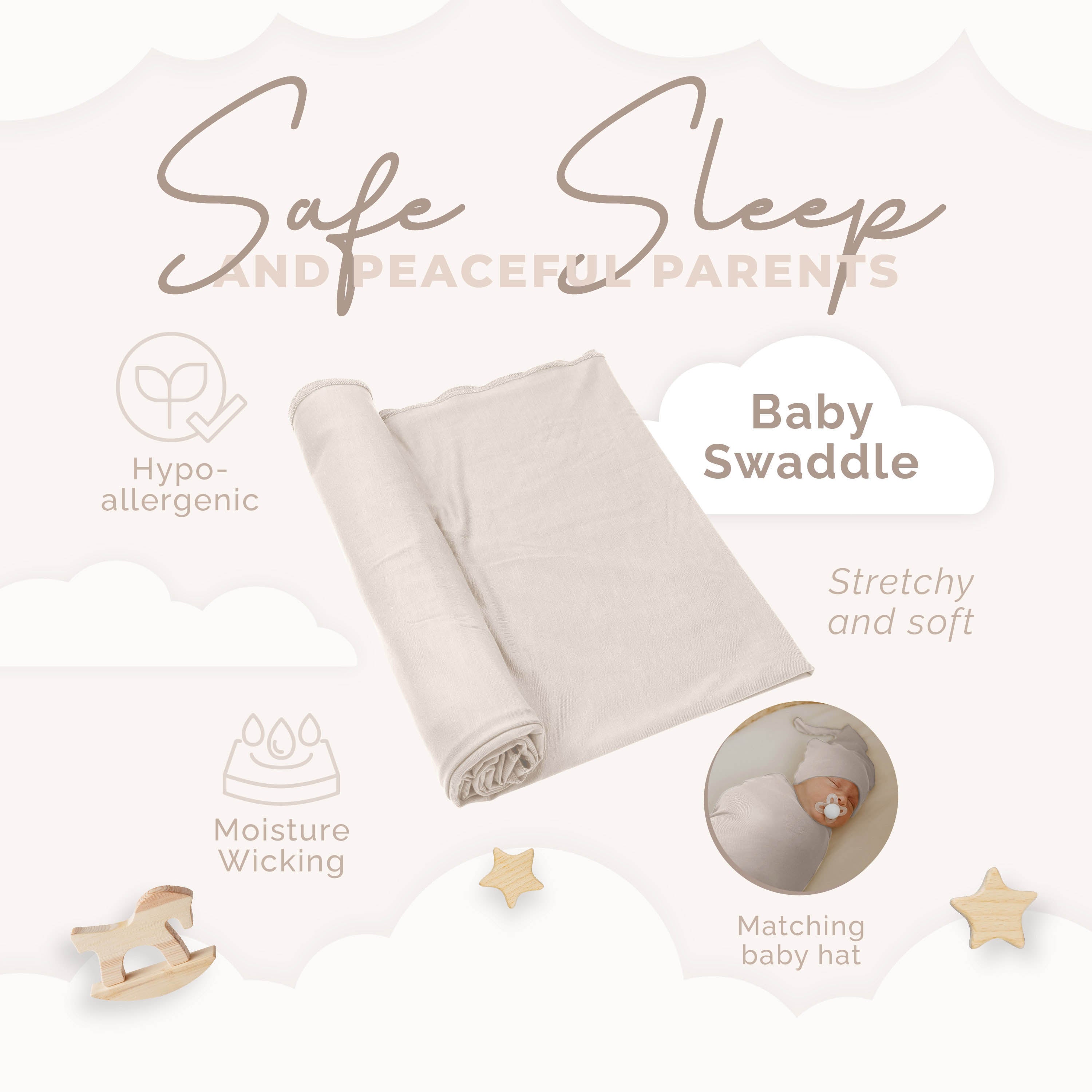 Baby Swaddle Blanket + Hat