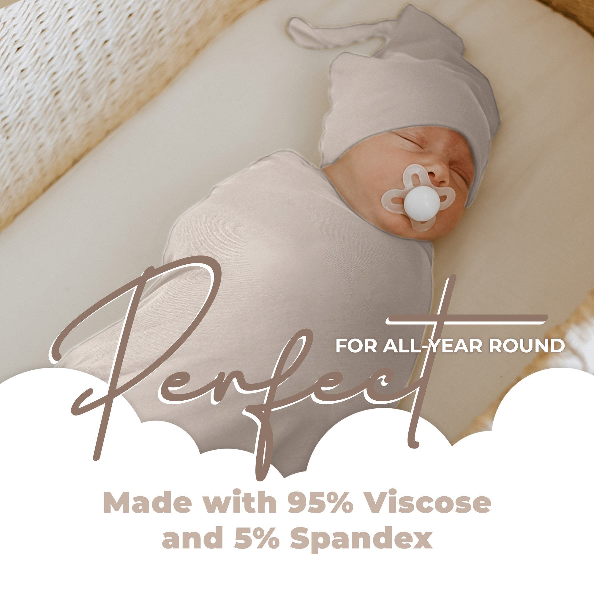 Baby Swaddle Blanket + Hat