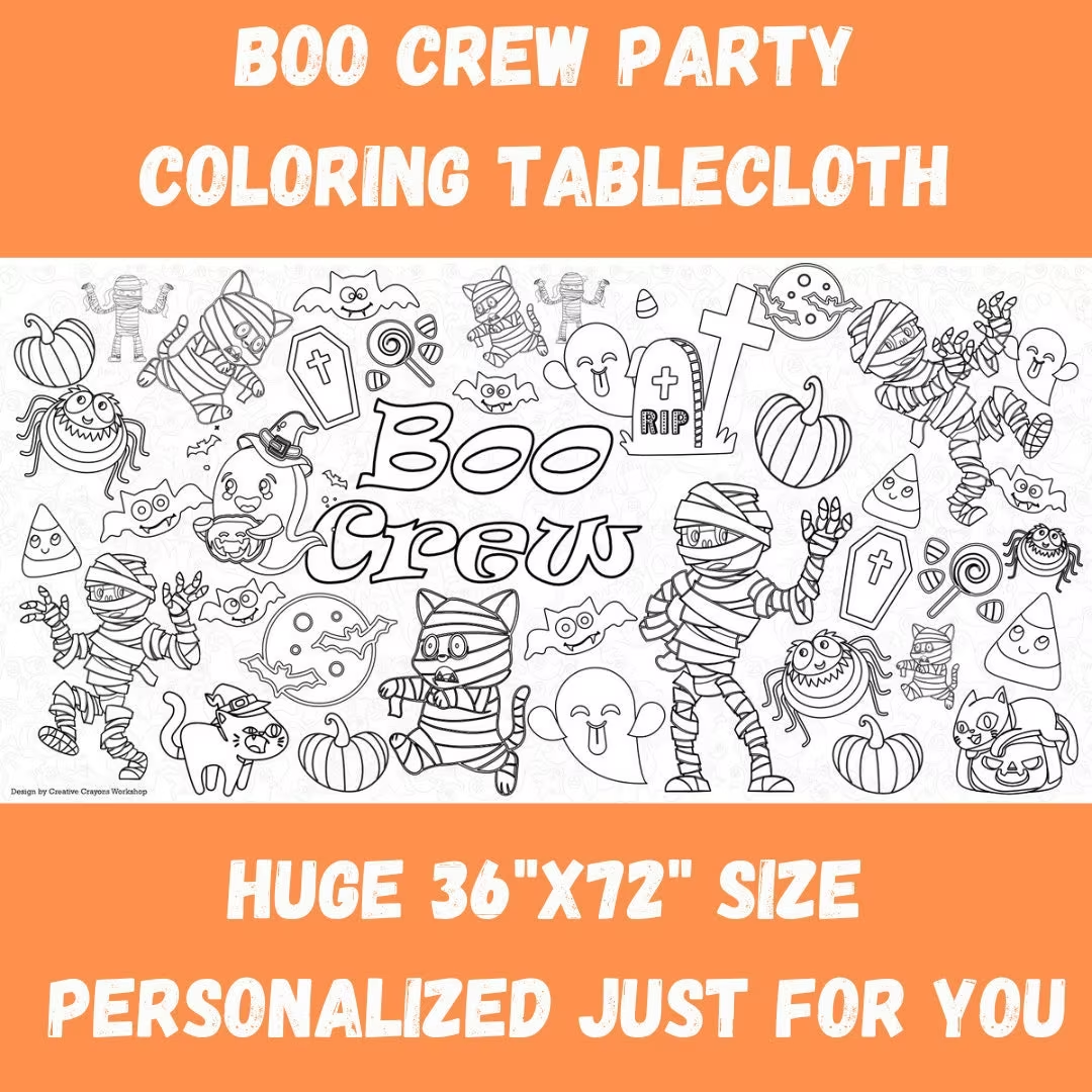 Halloween Coloring Tablecloth