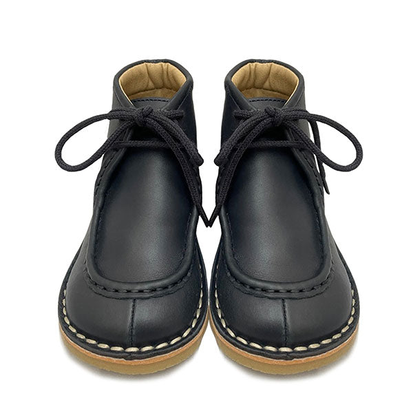 Boomer Kids Wallabee Boot Navy Leather